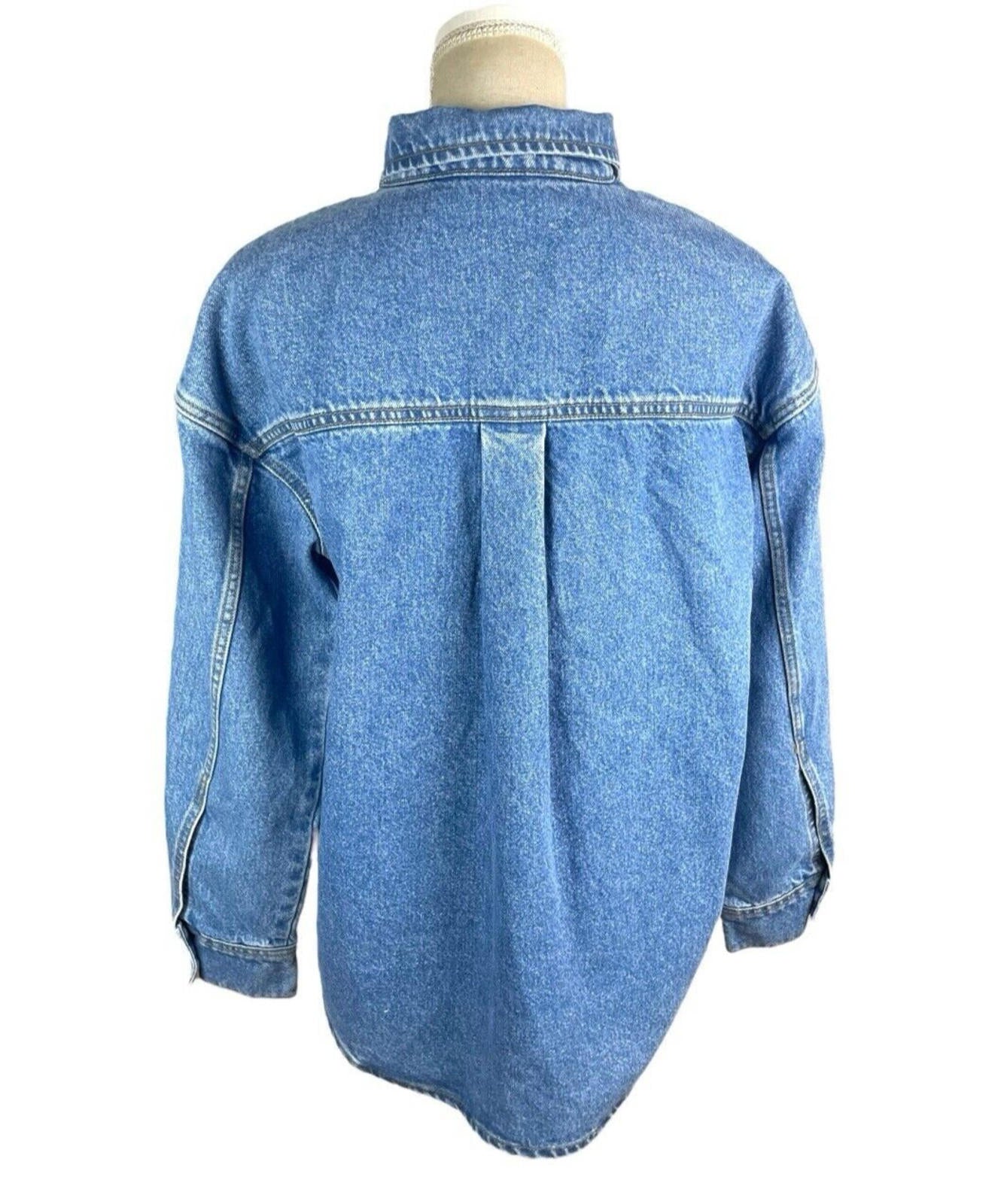 Nasty Gal Blue Denim Shirt Top Button Up Women’s UK Size 10