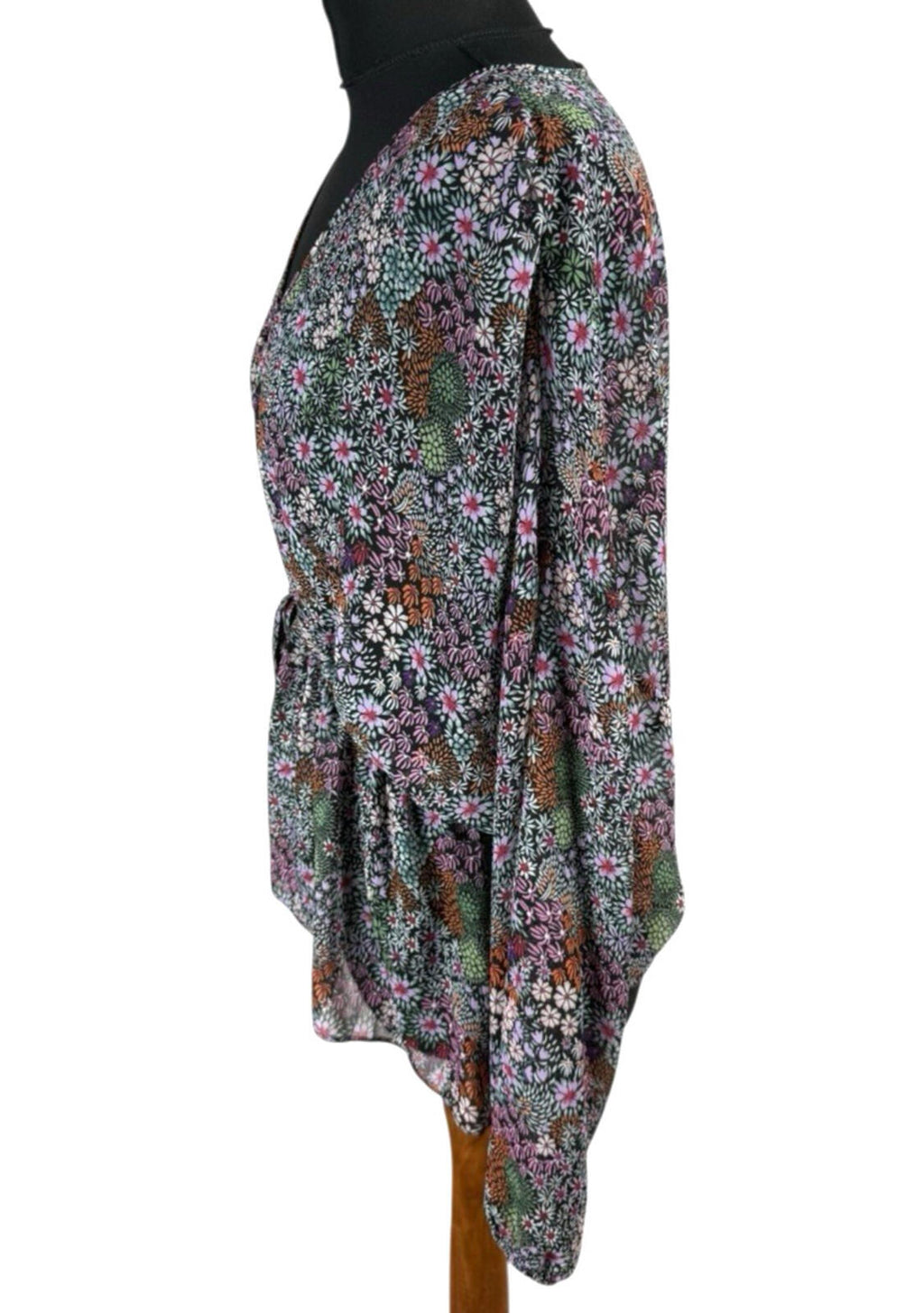 George Floral chiffon Blouse Women’s UK Size Multicolour Long Sleeve Semi Sheer