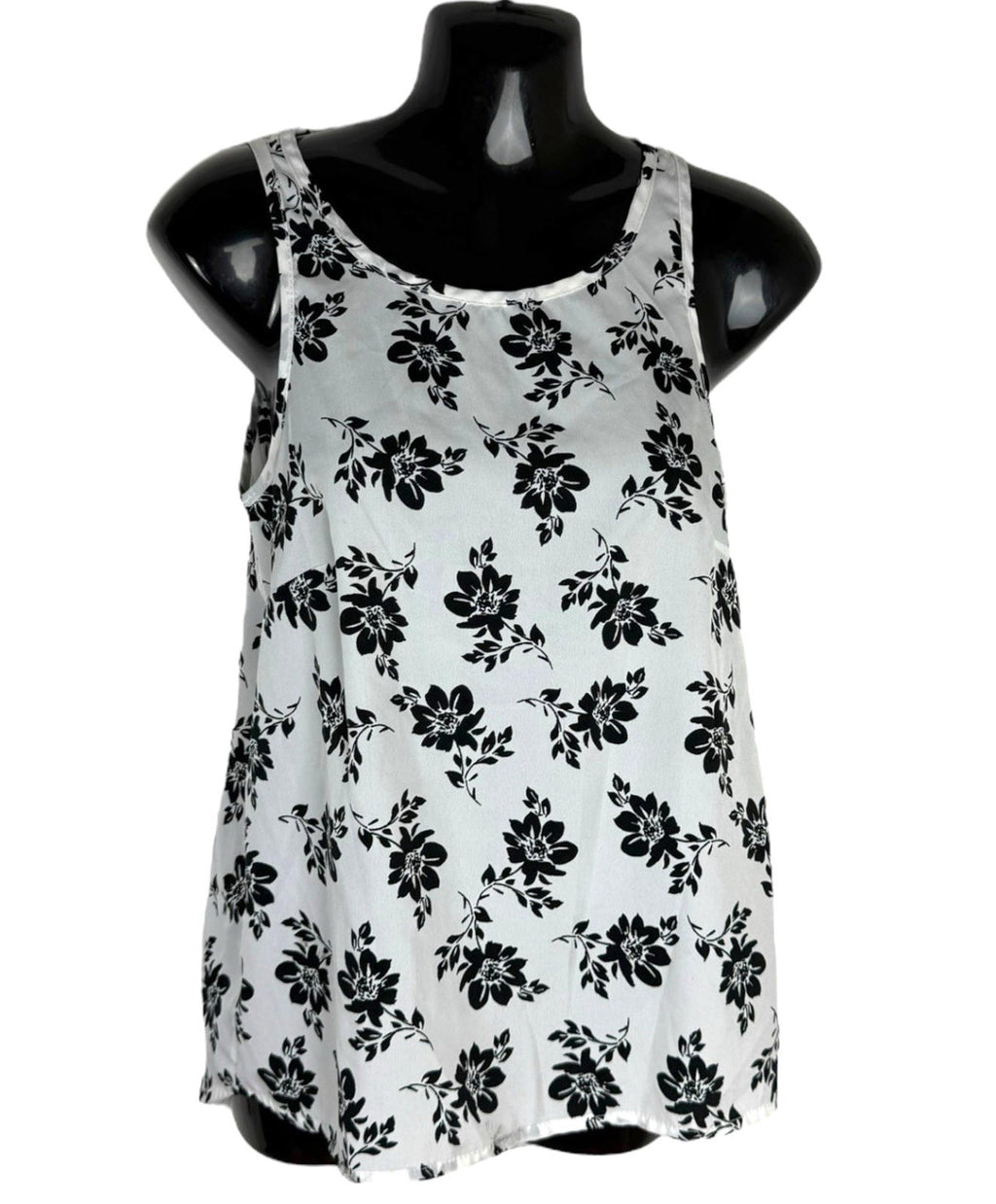 Atmosphere White Black Floral Camisole Tank Top Lightweight Women’s UK Size 8