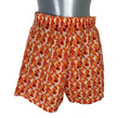 Bright Orange Floral Shorts High Waist Women’s UK Size S