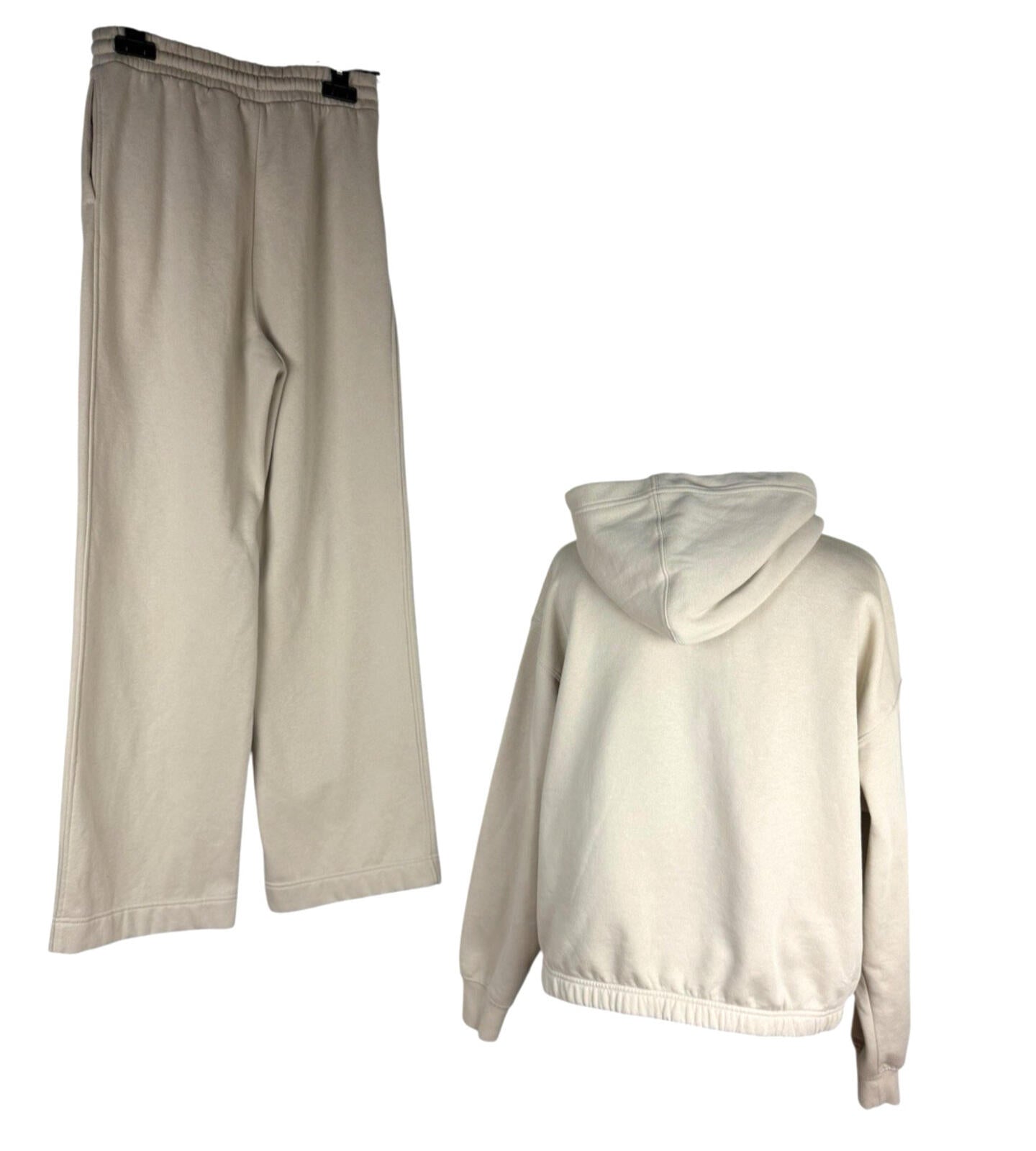 H&M Jersey Co Ord Set Women's UK Size XS Hoodie Jog Pants Beige