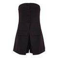 Pretty Little Thing Black Tailored Button Skort Bandeau Playsuit UK Size 8