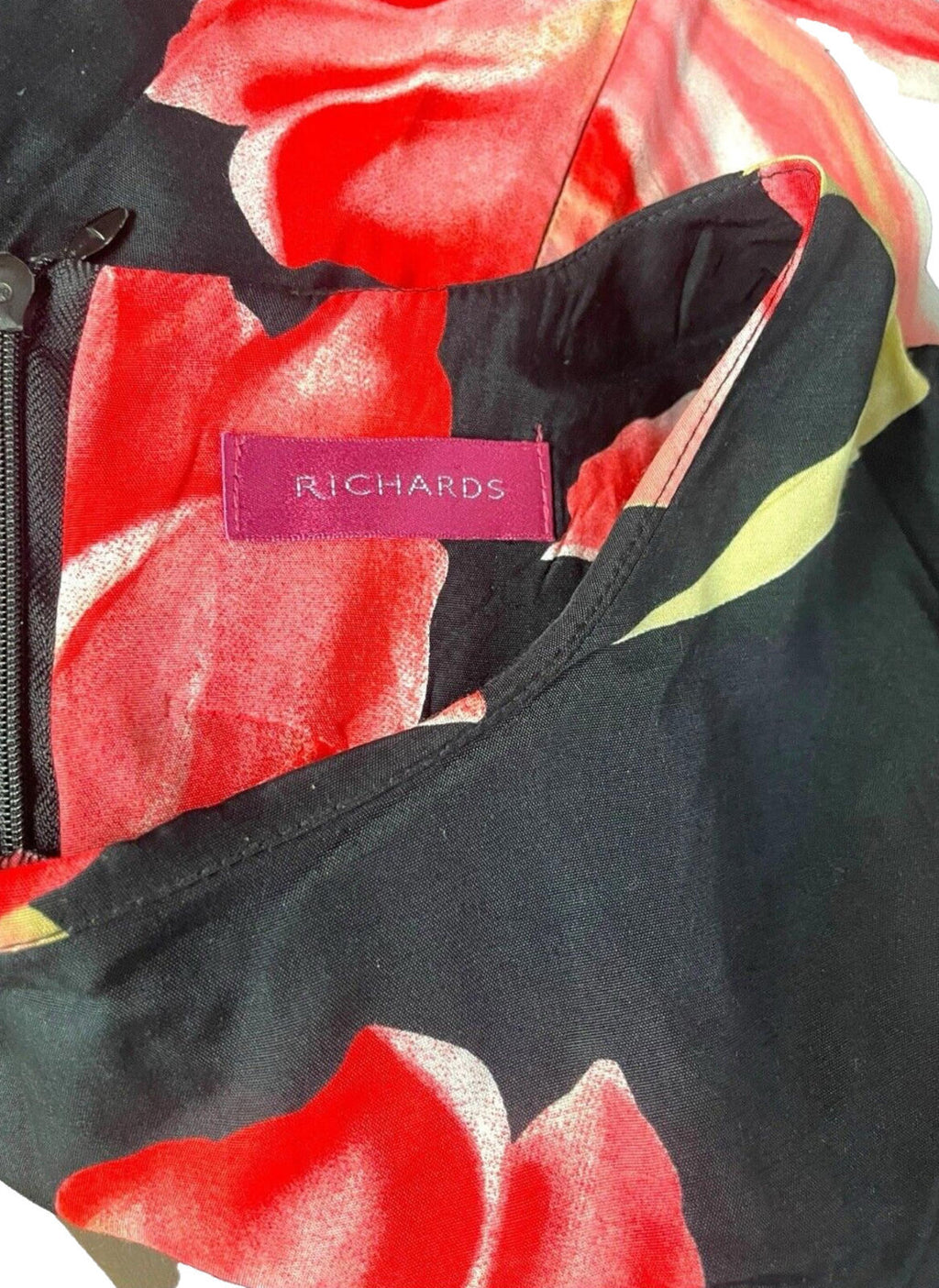 Richard’s Maxi Dress Black & Pink Floral Women’s UK Size S (8-10)