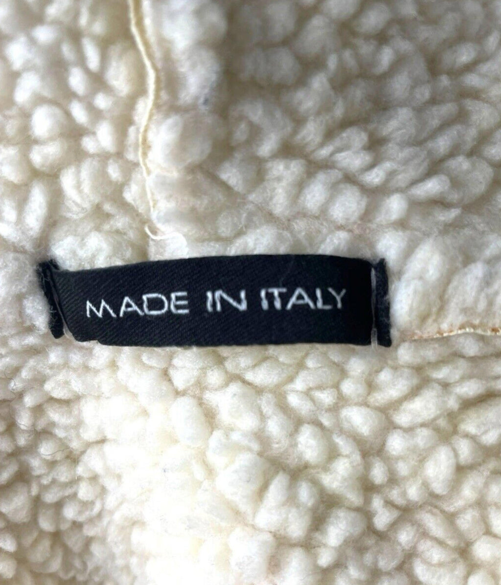 Italian Cream Gilet Faux Leather Sherpa Lining Women’s UK Size L (12)