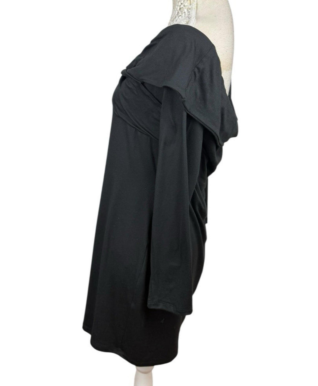 Figa Black Mini Dress Off The Shoulder Long Sleeve Women’s UK Size 14