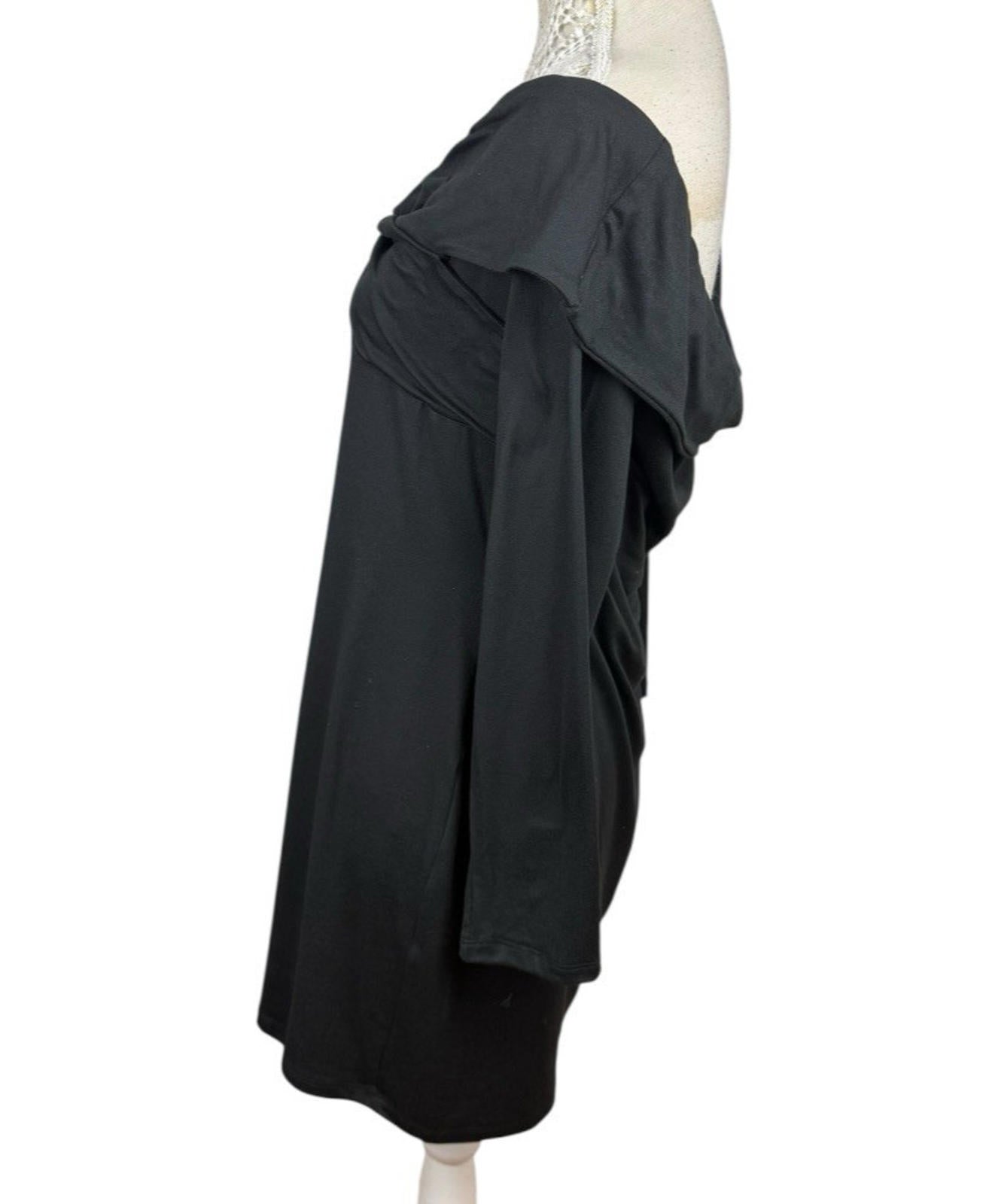 Figa Black Mini Dress Off The Shoulder Long Sleeve Women’s UK Size 14