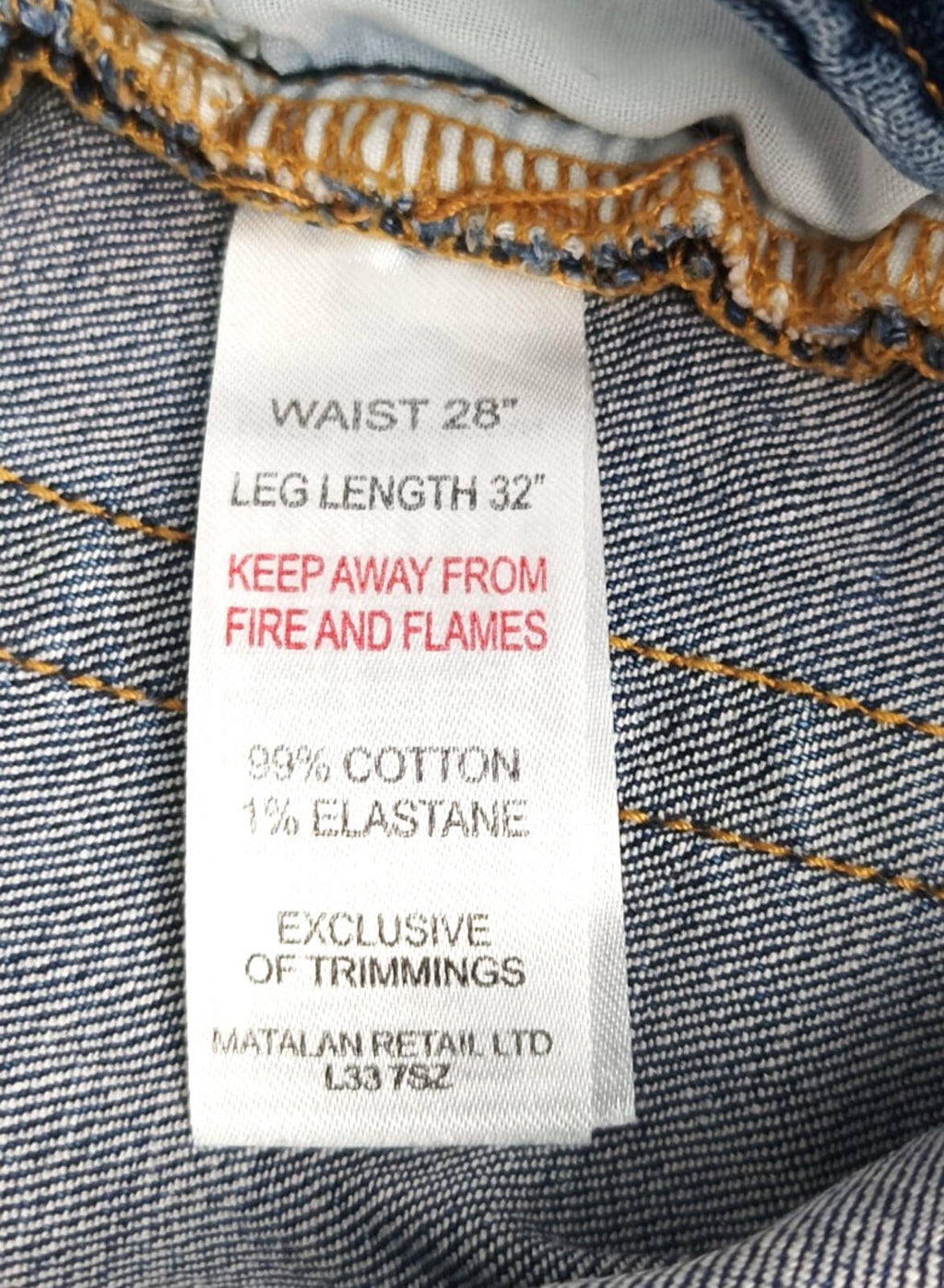 Easy Jeans Men's UK Size W28 L29 Blue 5 Pocket Cotton Rich Denim Zip Front