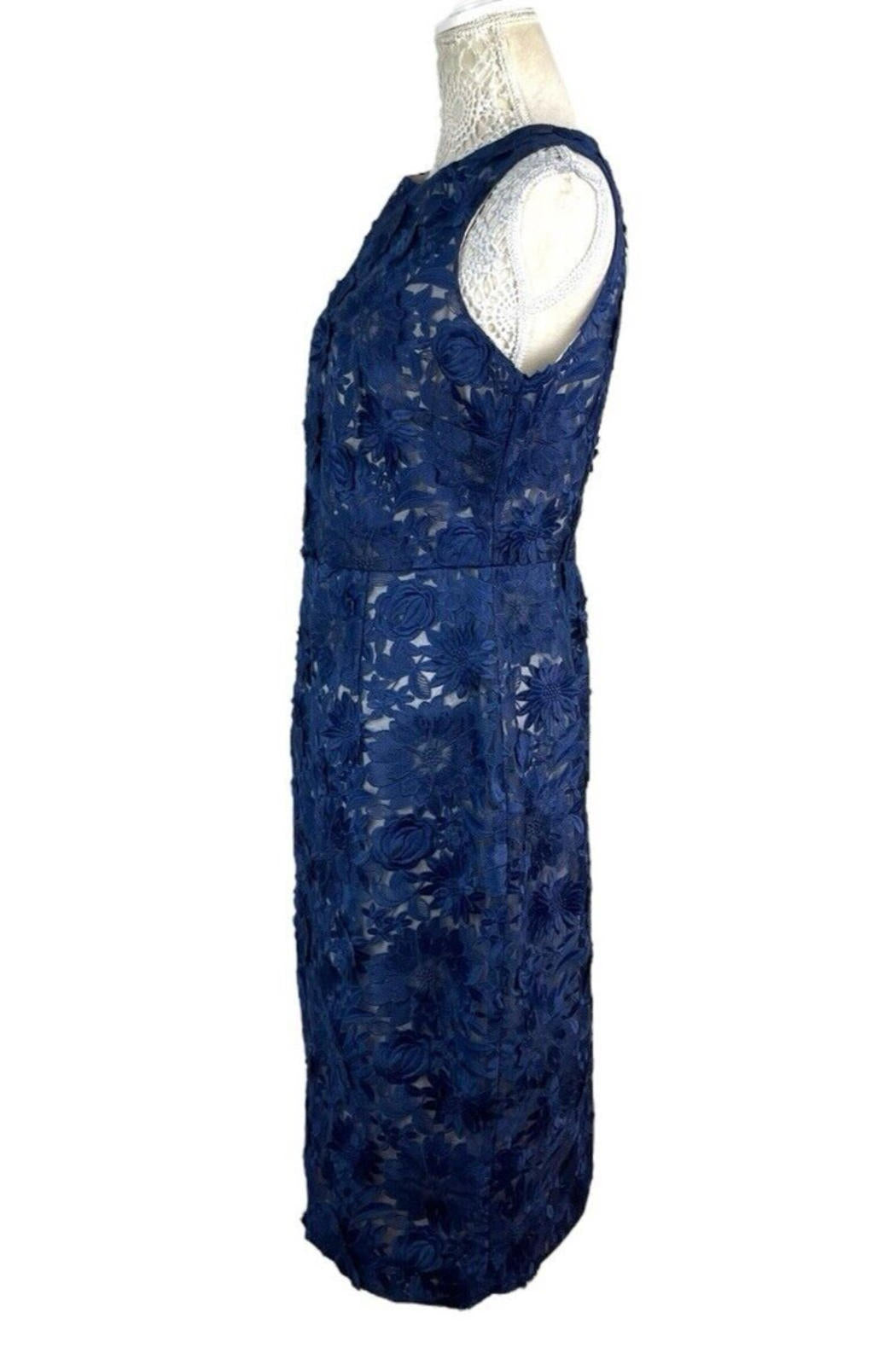 Coast Philippa Navy Blue Lace Formal Dress Midi Women’s UK Size 14