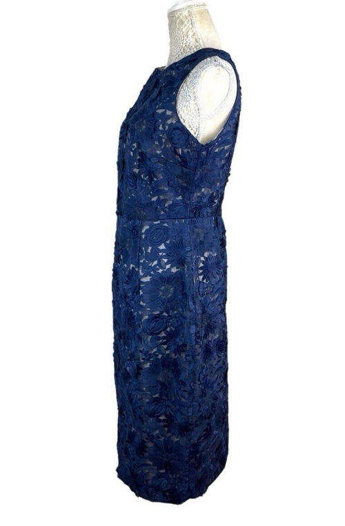Coast Philippa Navy Blue Lace Formal Dress Midi Women’s UK Size 14