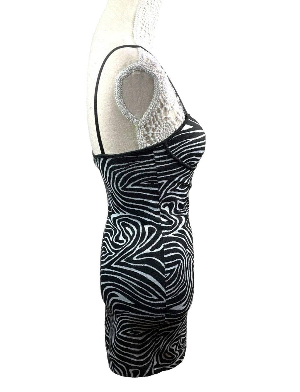 Zara Mini Dress Black & White Animal Print Women’s UK Size S