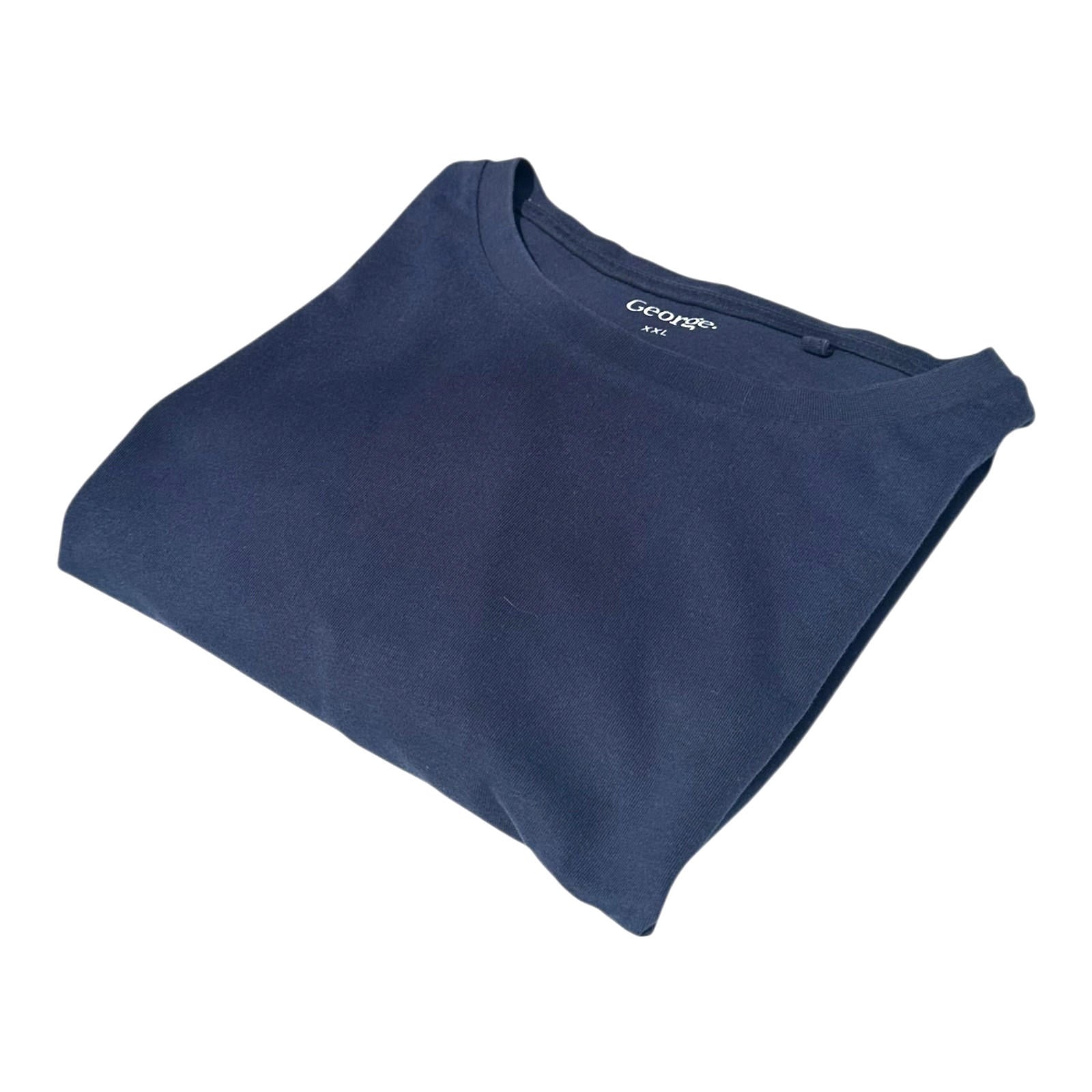 George T-Shirt Men's UK Size 2XL Blue Short Sleeve Crew Neck 100% Cotton