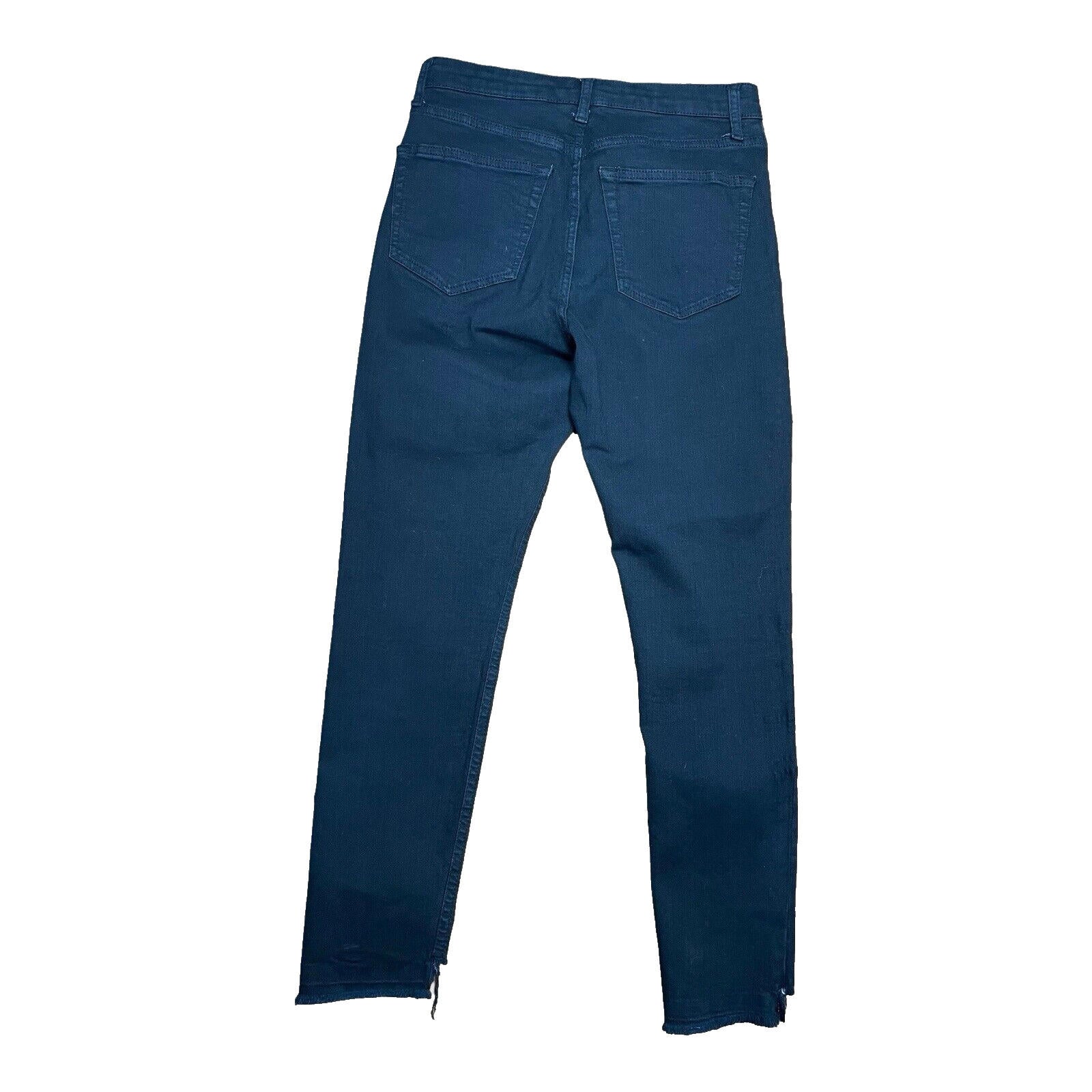 Topshop Motto Jamie Black Jeans Skinny Freyed Hem Women’s UK Size 12