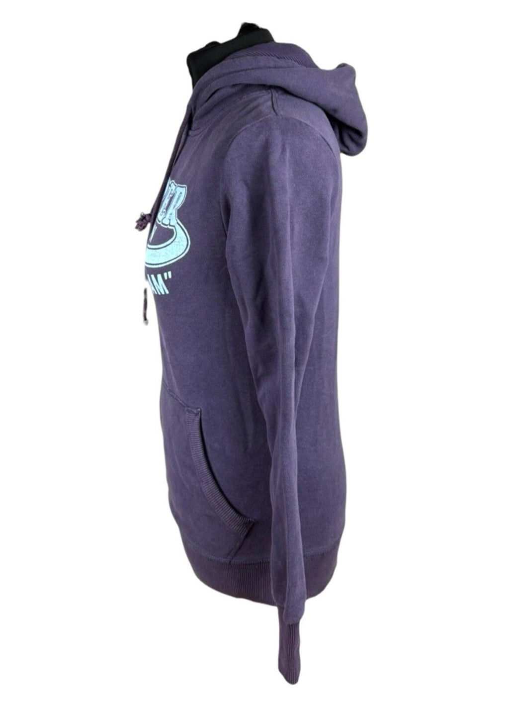 Super Dry Hoodie Women’s UK Size S Logo Print Fleece Lined Jersey Purple