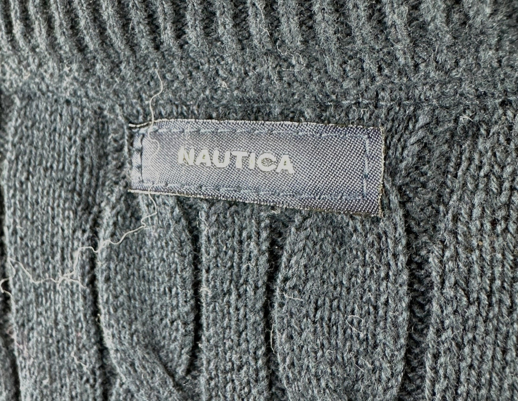 Nautica Knit Jumper Men's UK Size XL Blue 100% Cotton Long Sleeve Crew Neck