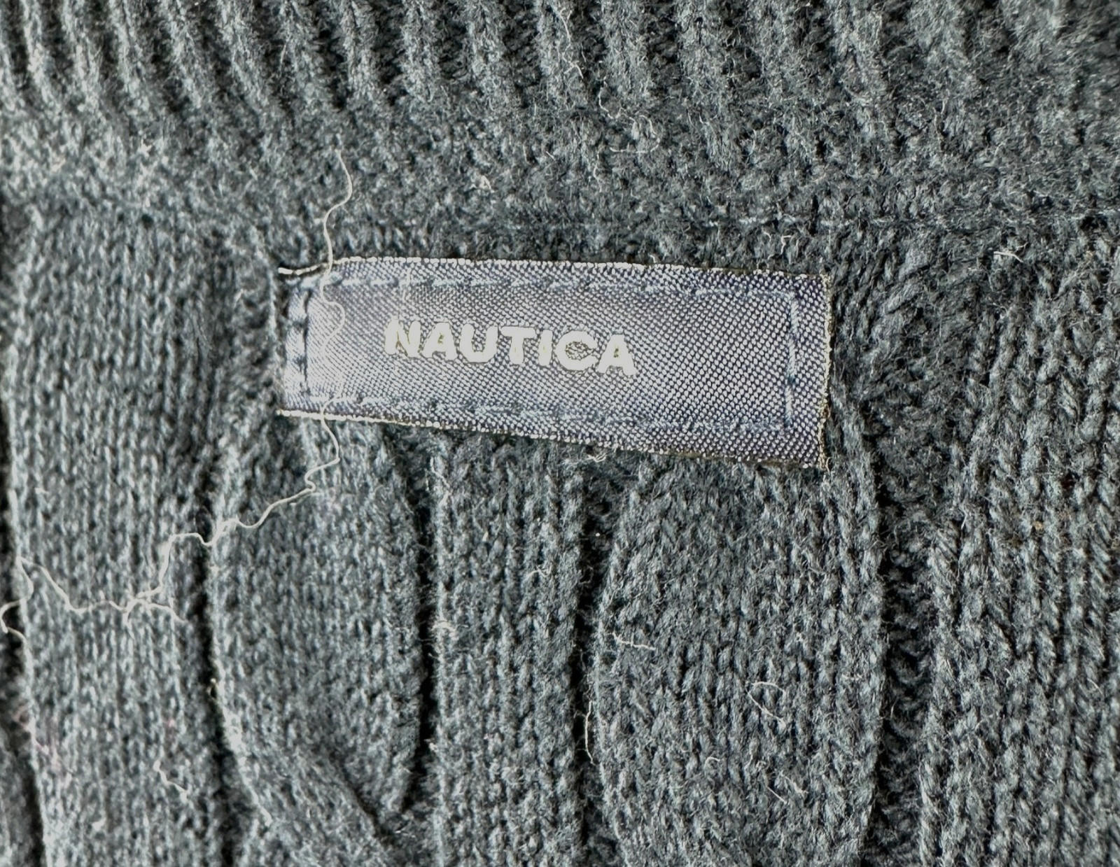 Nautica Knit Jumper Men's UK Size XL Blue 100% Cotton Long Sleeve Crew Neck