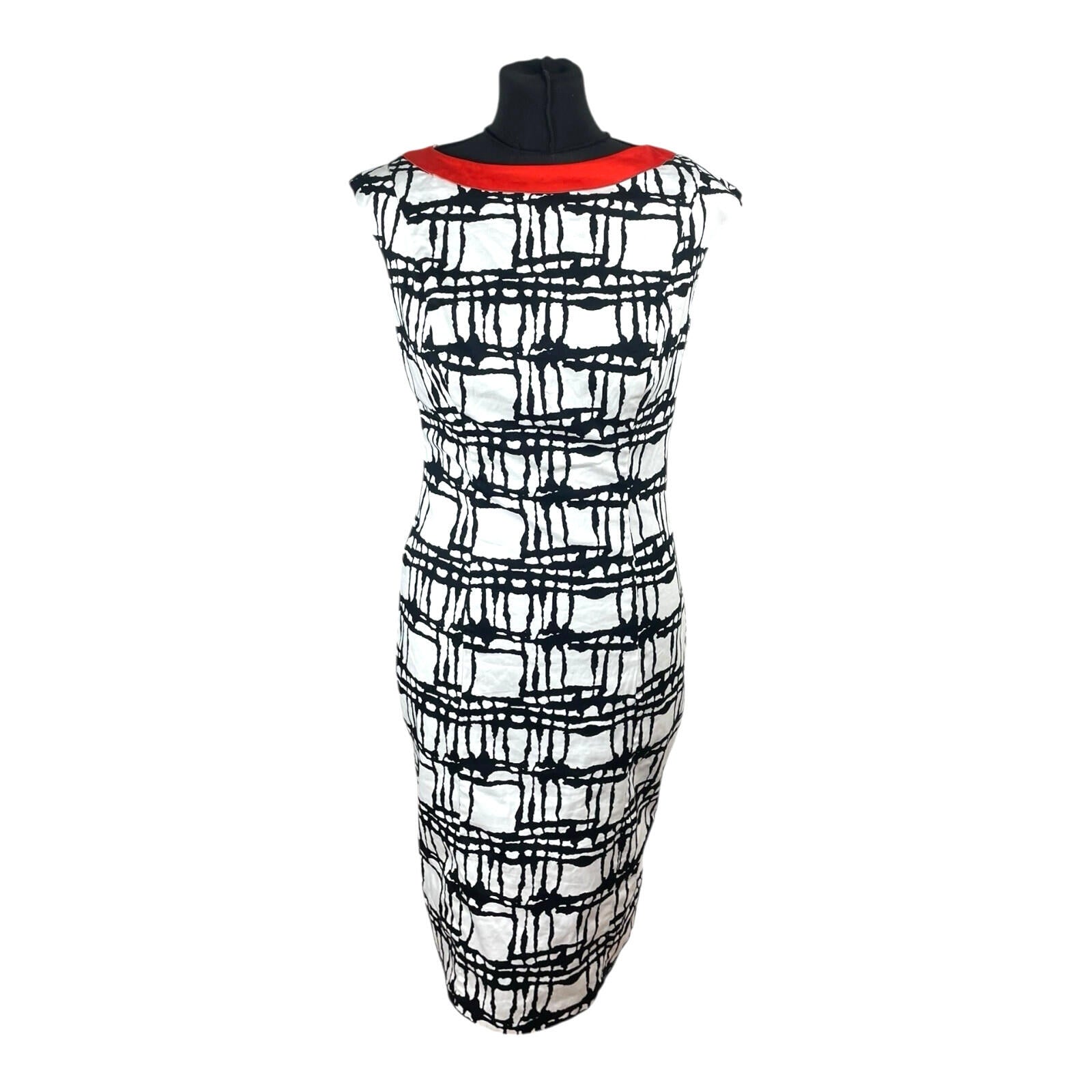 TU Gok Wan Party Dress Women’s UK Size 12 Knee Length Midi Black White