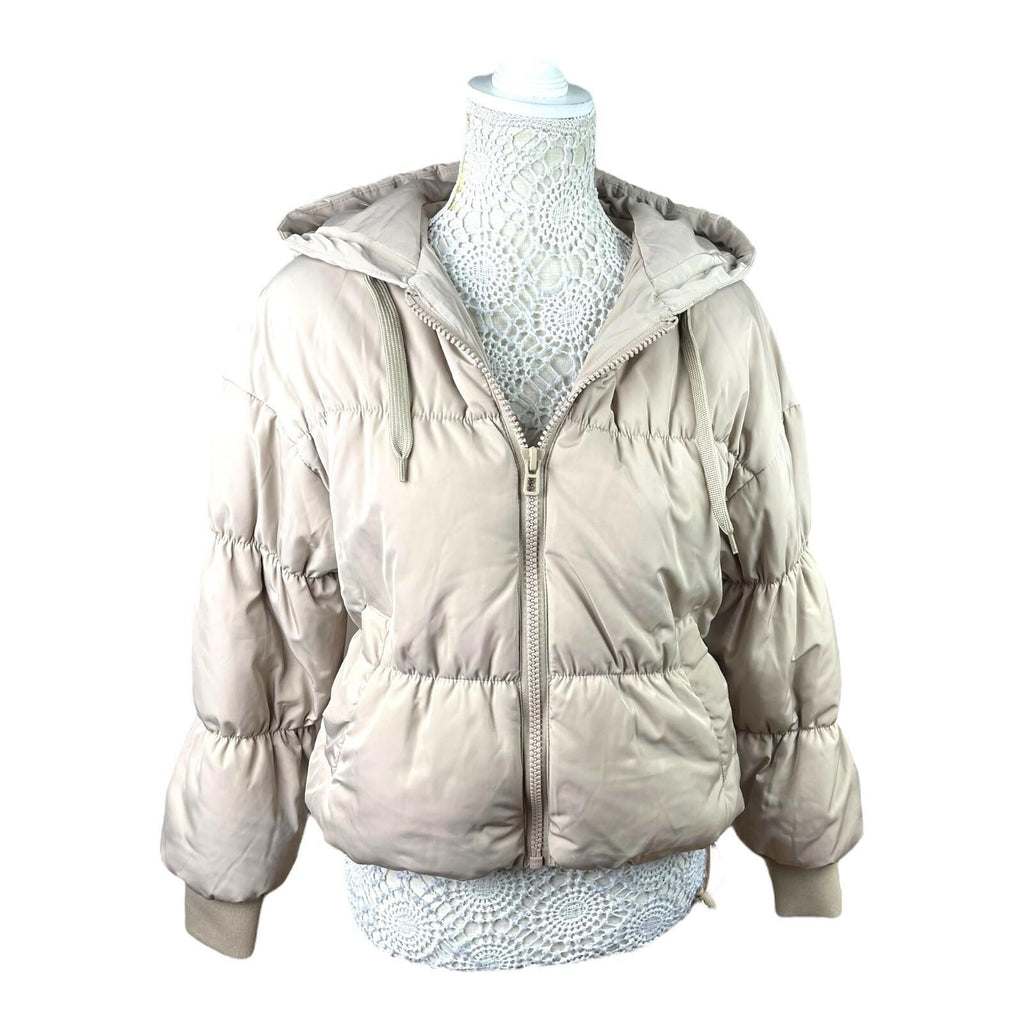 Divided Griege Puffer Jacket Mid Length Hooded Women’s UK Size XXS