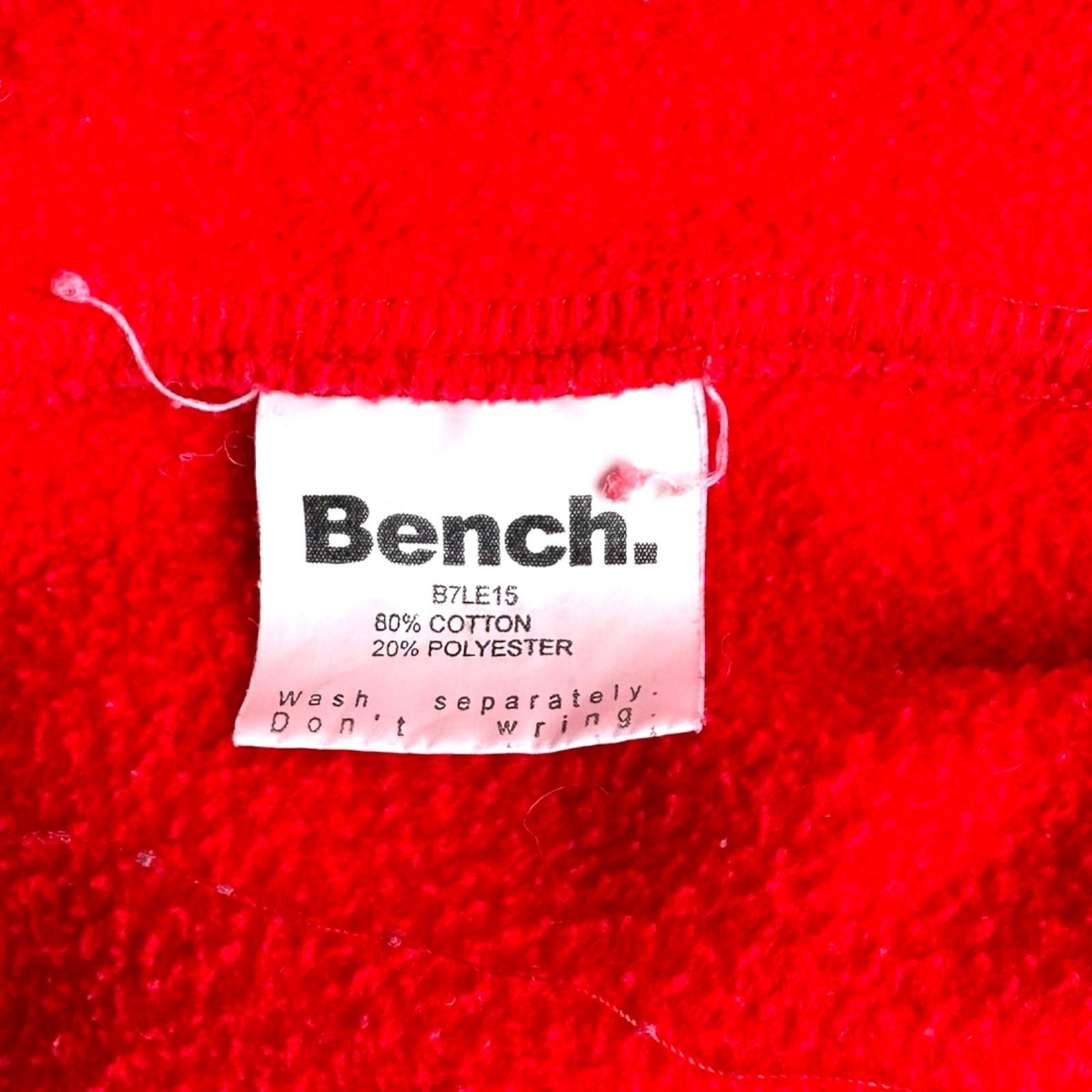 Bench Jacket Women's UK Size M Red Low Cut Stand Up Collar Jersey Zip Coat