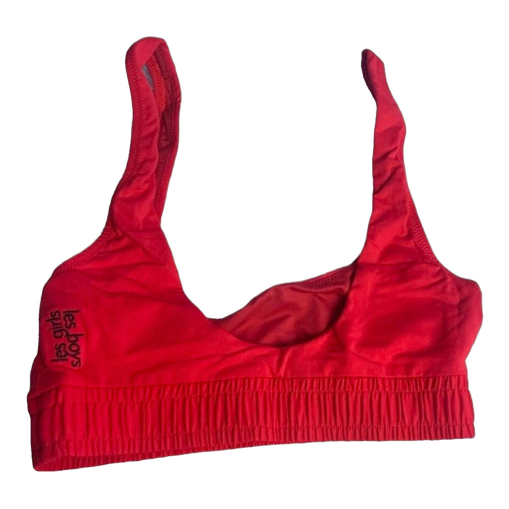 Red Super Track Bikini Crop Top UK Size XS  - Les Girls Les Boys