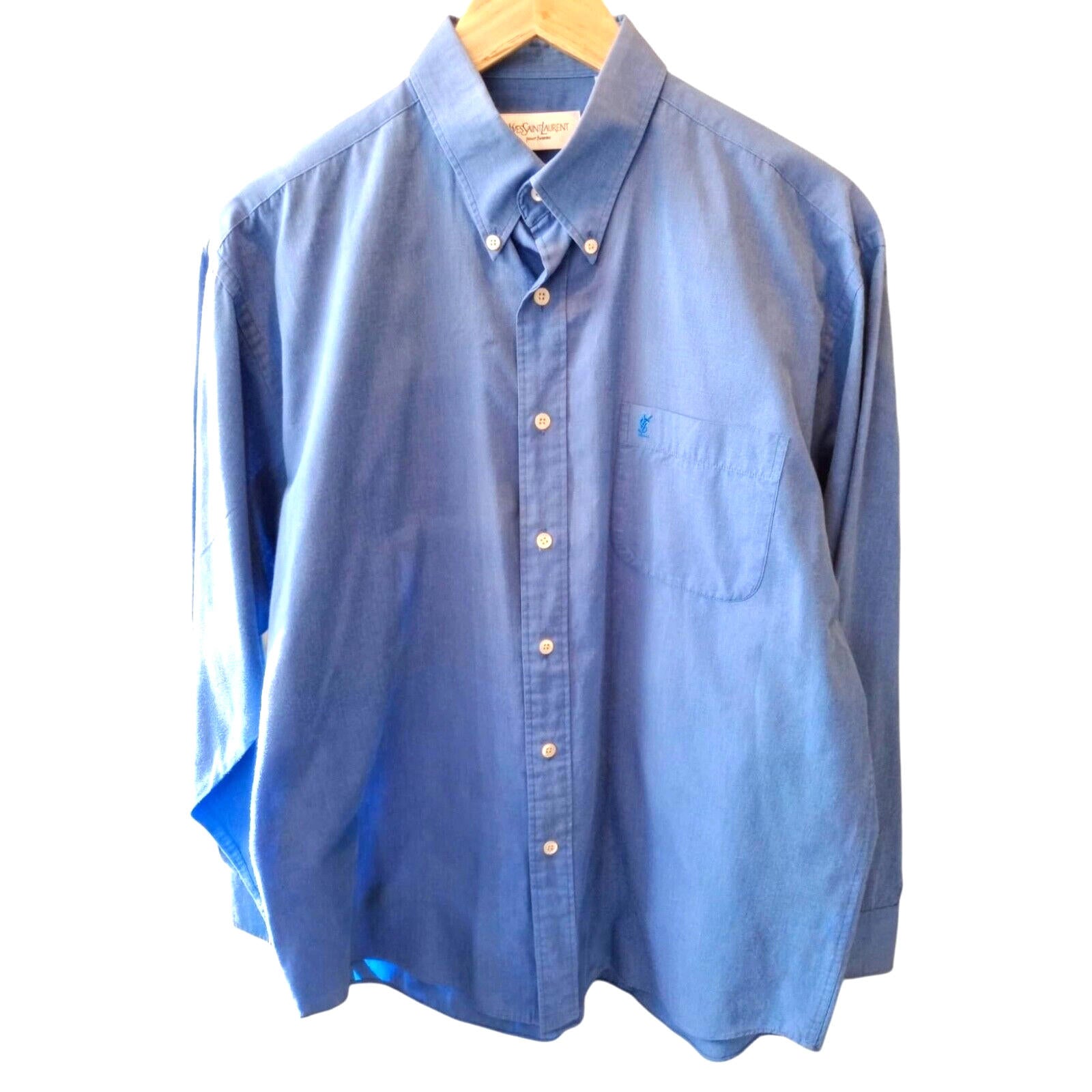 YvesSaintLaurent Blue Shirt Long Sleeve Men's UK Size XL 46" Chest 16" Collar