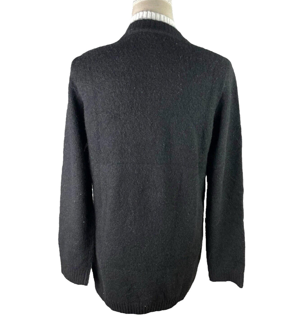 Jumper Dress Women's UK Size 8 Black Soft Touch Knit White Collar Relaxed Mini