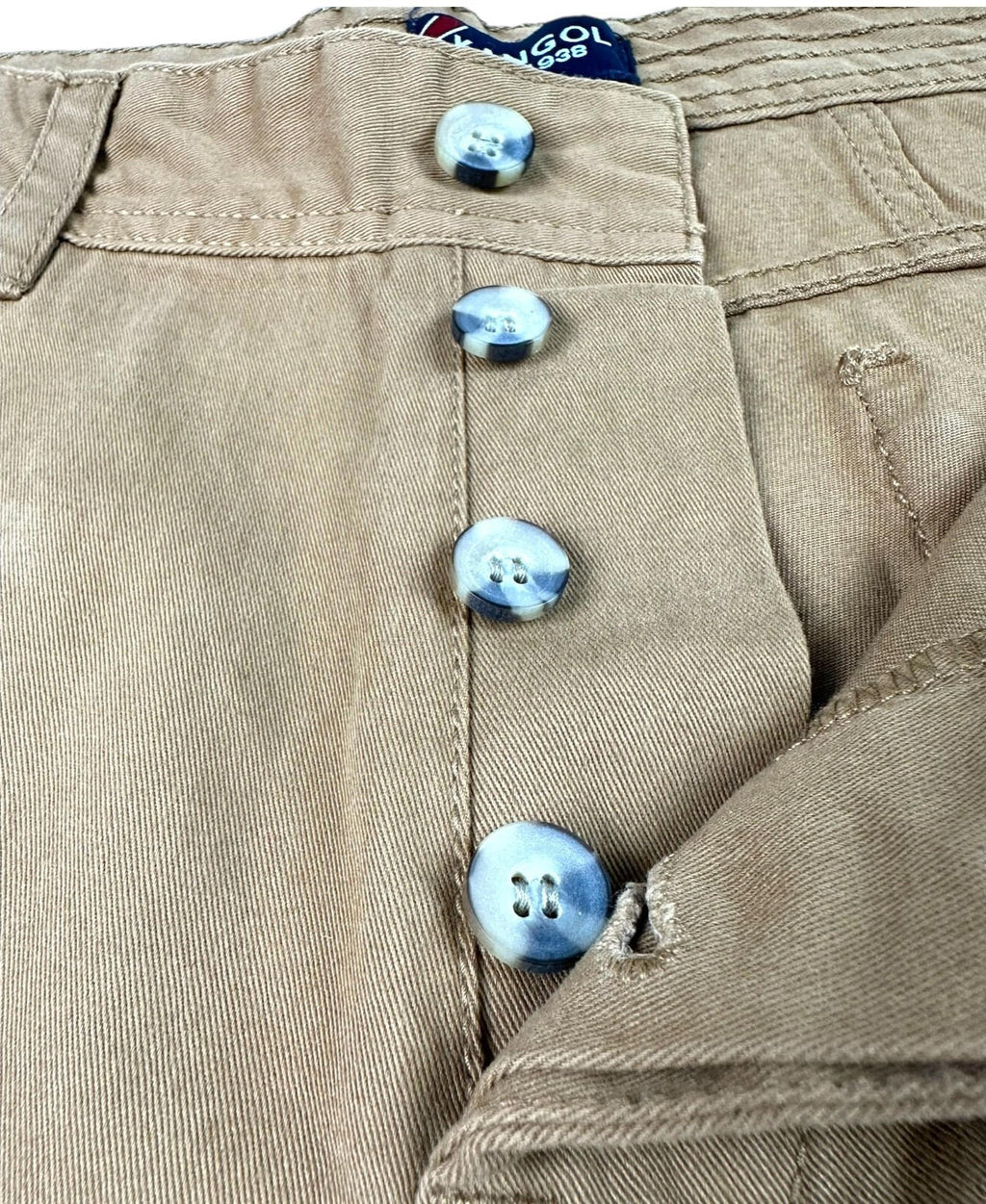 Kangol Chino Shorts Men's UK Size 2XL Brown Button Front Casual 100% Cotton W40
