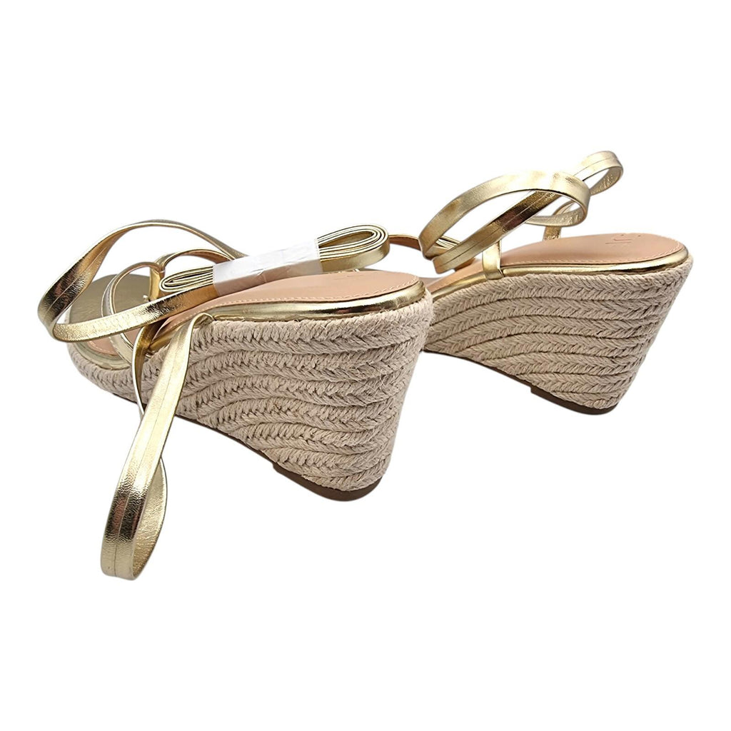 JUSTFAB Ambretta Wrap Wedge Sandals Shoes Gold Women's UK Size 9