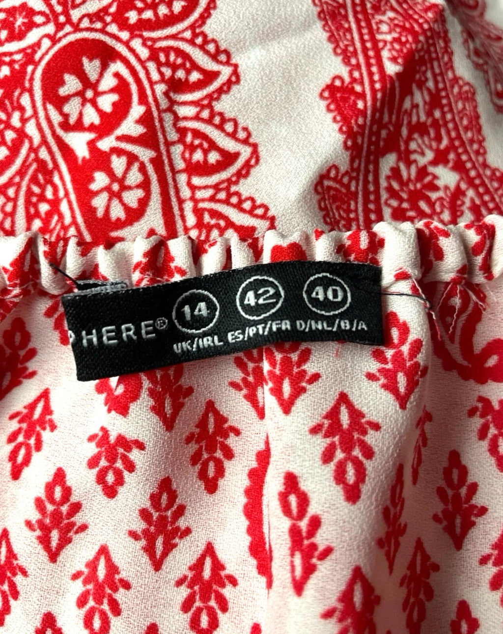 Atmosphere Blouse Off Shoulder Top Women’s UK Size 14 Paisley Print White Red