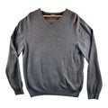 DKNY Knit Jumper Men's UK Size XL Grey Long Sleeve V-Neck Sweater Pullover