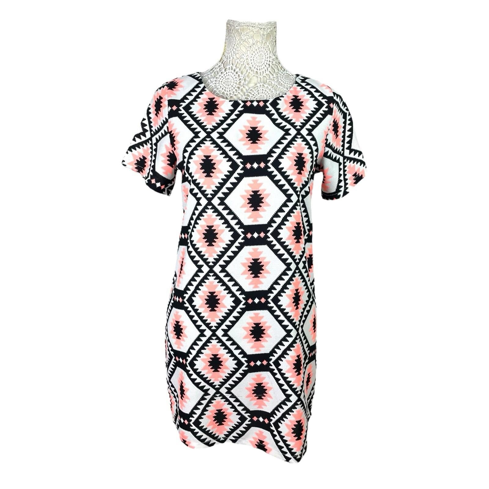 Cameo Rose Mini Dress Geometric Print Women’s UK Size 10
