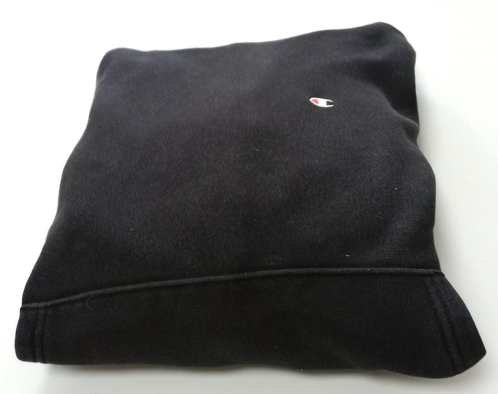 Champion Hoodie Men's UK Size S Black White Jersey Hooded Pockets Cotton Rich