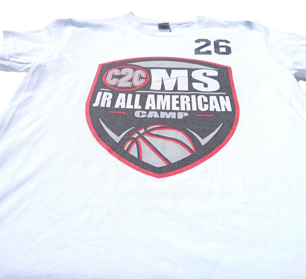 NYG Basketball T-Shirt Women's UK Size S White Coast to Coast All American Camp