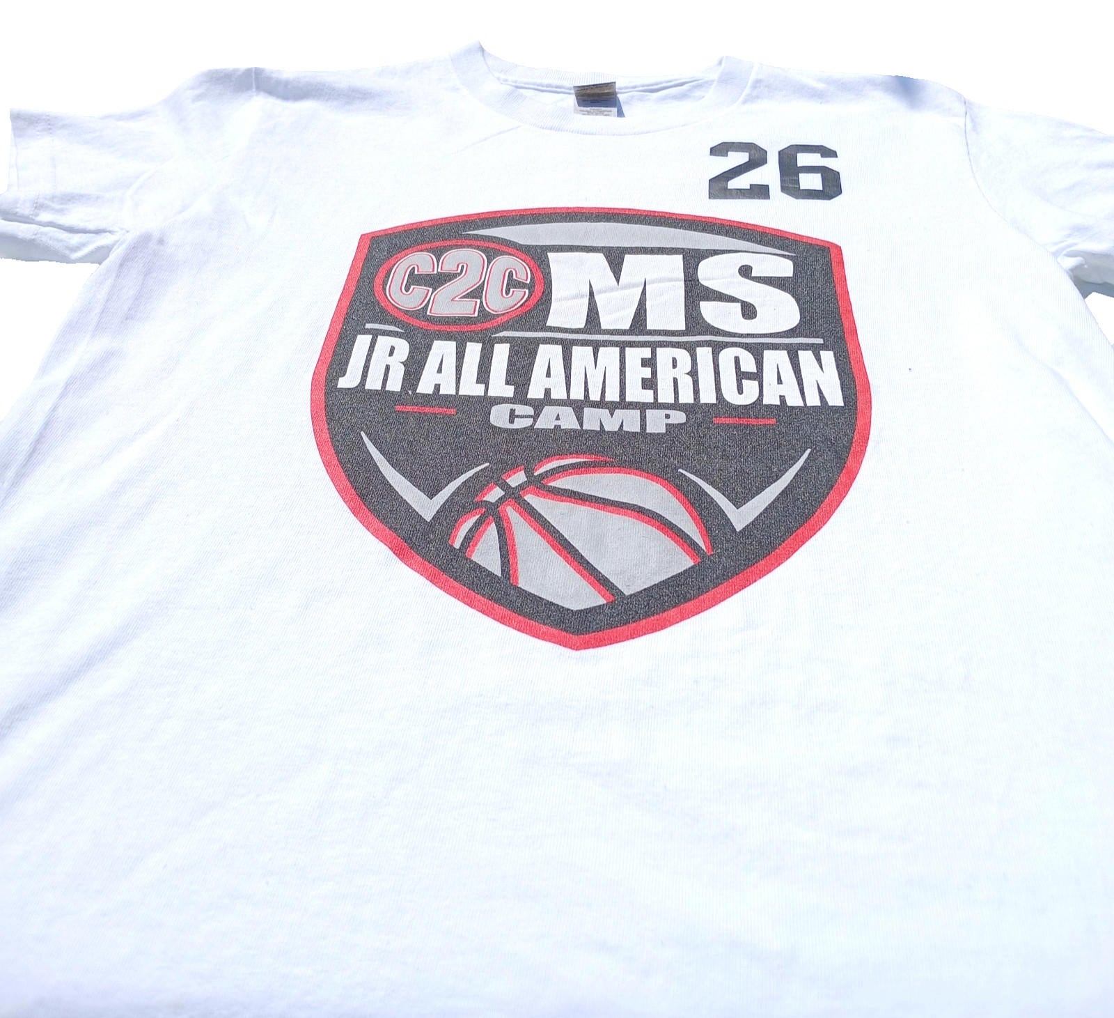 NYG Basketball T-Shirt Women's UK Size S White Coast to Coast All American Camp