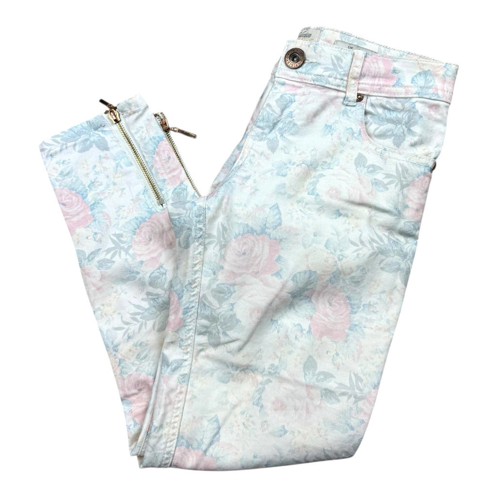 Parisian Collection Cropped Jeans Floral Print Stretch Women’s UK Size 8