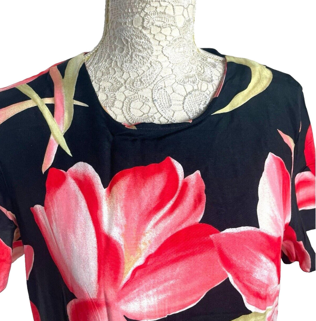 Richard’s Maxi Dress Black & Pink Floral Women’s UK Size S (8-10)