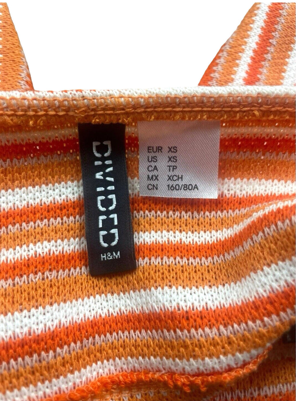 Divided Halterneck Croptop Orange Stripe Women’s UK Size XS