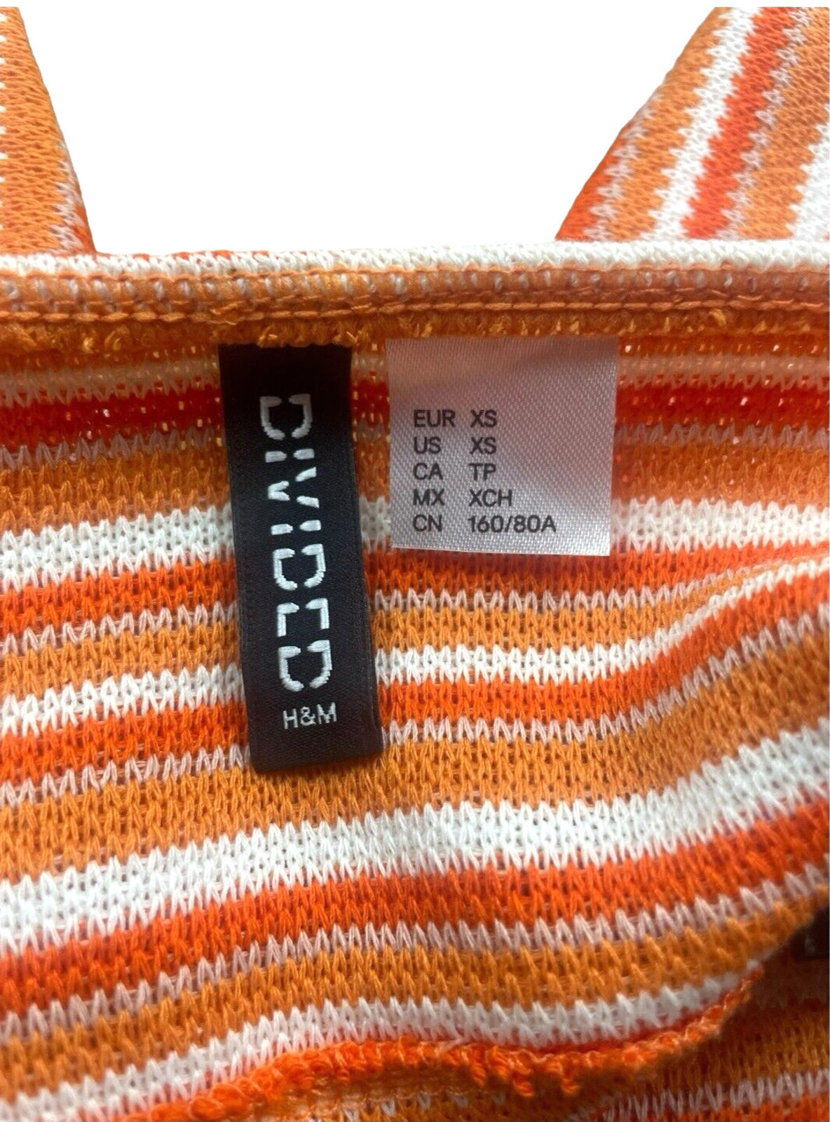 Divided Halterneck Croptop Orange Stripe Women’s UK Size XS