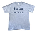 River Falls Middle School Gym T-Shirt Kids UK Size L Grey Crew Neck Short Sleeve