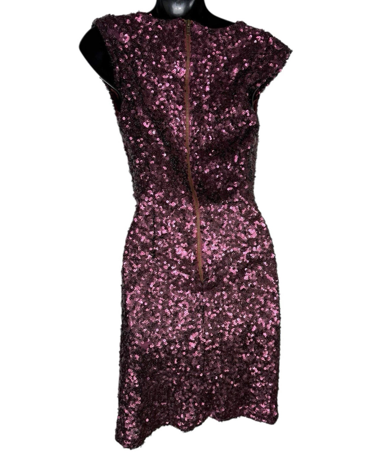 French Connection Deep Purple Sequin Mini Dress Women’s UK Size 6