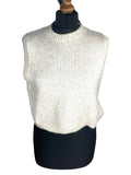 Bershka Beige Knit Vest Jumper Cropped Sleeveless Women’s UK Size M