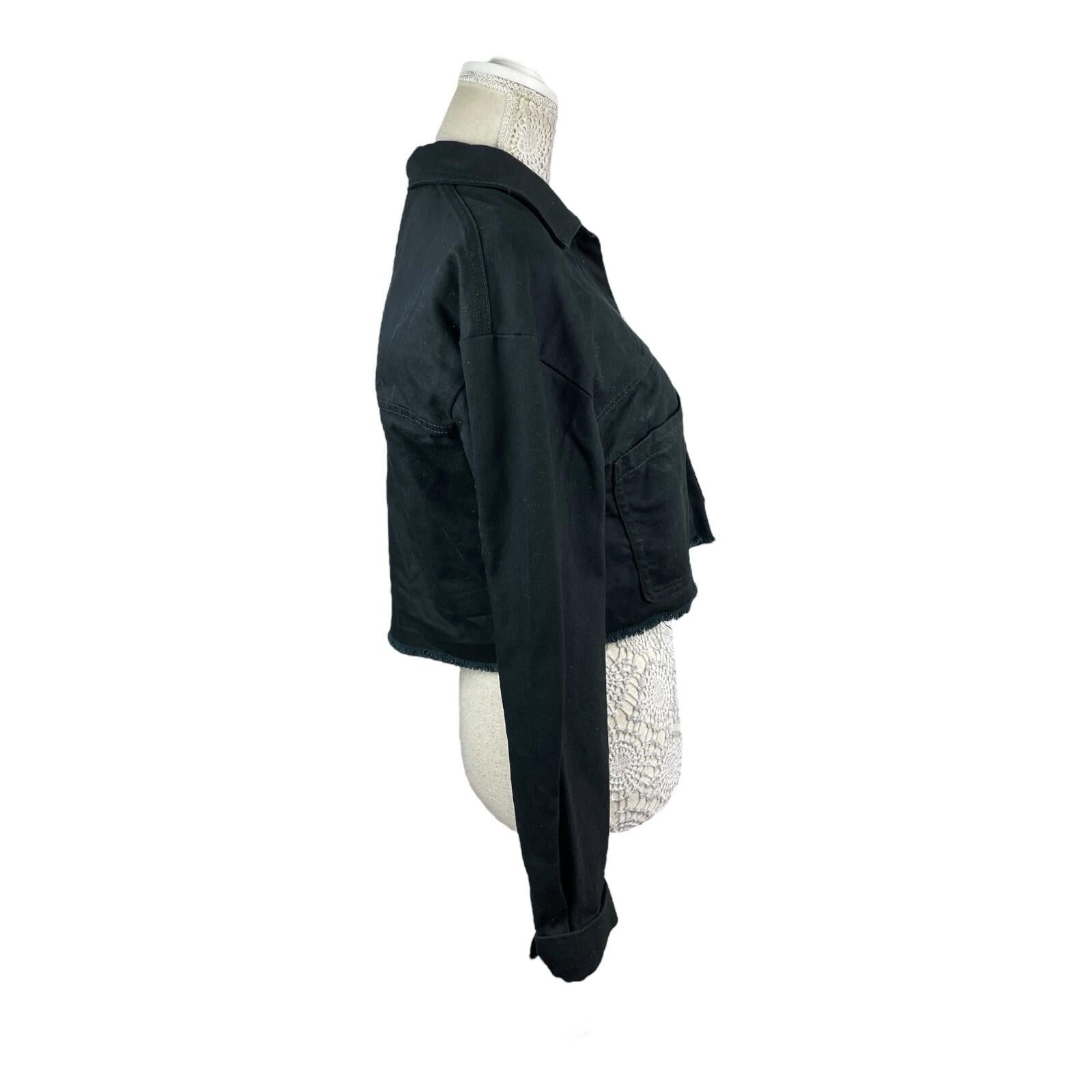 Divided Black Cropped Denim Jacket Women’s UK Size XS