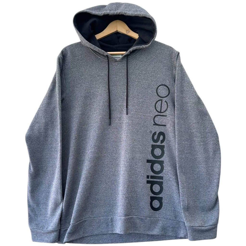 Adidas Neo Hoodie Men's UK Size XL Grey Graphic Print Light Casual Sports Jersey