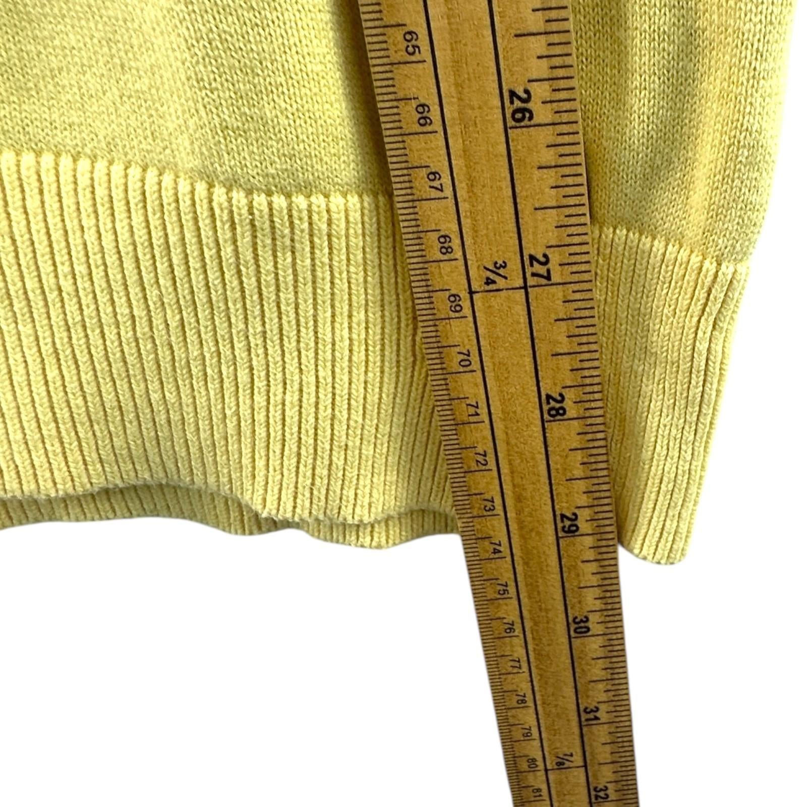 Nautica Knit Jumper Men's UK Size XL Yellow Long Sleeve 1/4 Zip Embroidered Logo