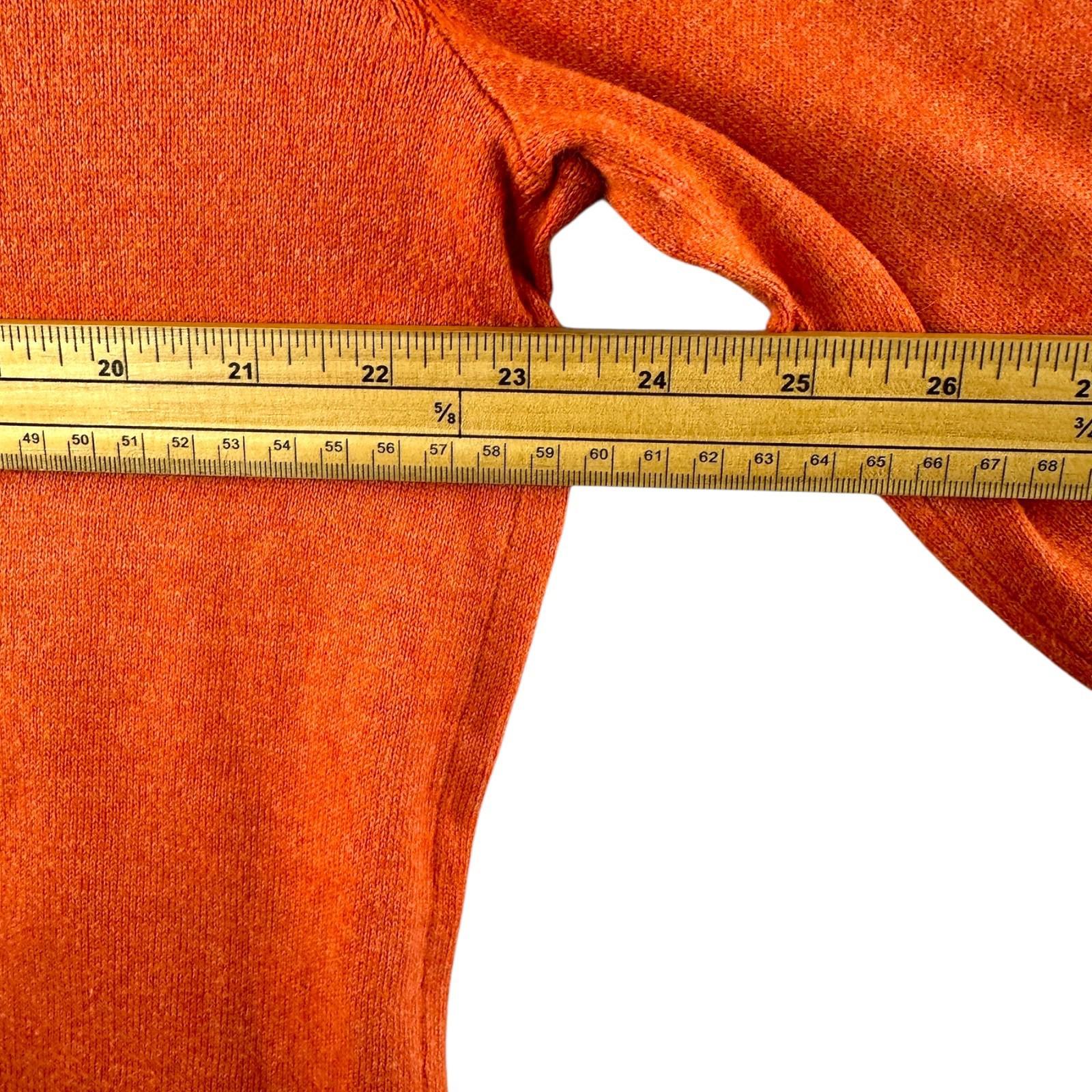 Nautica Knit Jumper Men's UK Size XL Orange Long Sleeve 1/4 Zip Sweater