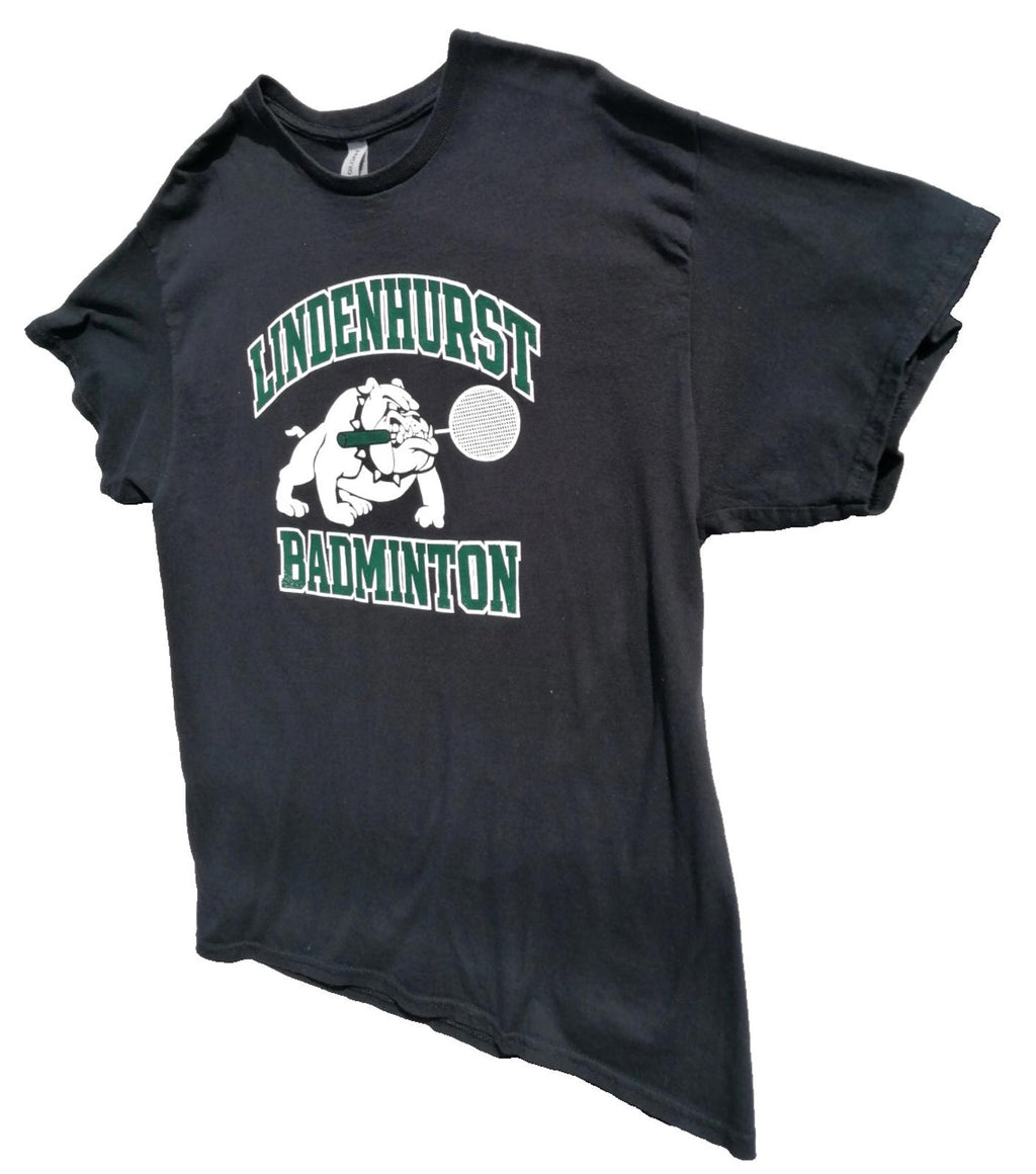 Lindenhurst Badminton Graphic Print T-Shirt Men's Size XL Black 100% Cotton