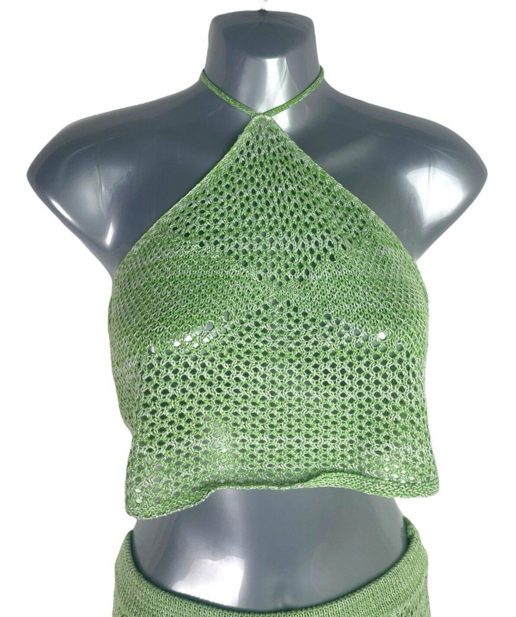 Shein Green Knit Shorts & Top Co Ord Set Women’s UK Size M
