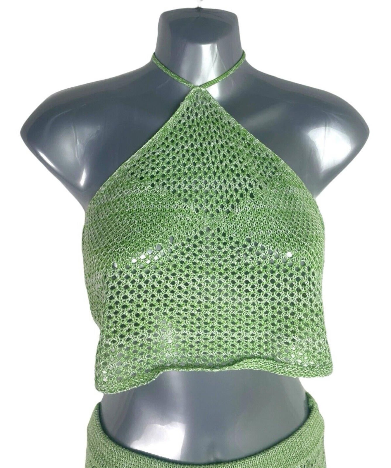Shein Green Knit Shorts & Top Co Ord Set Women’s UK Size M