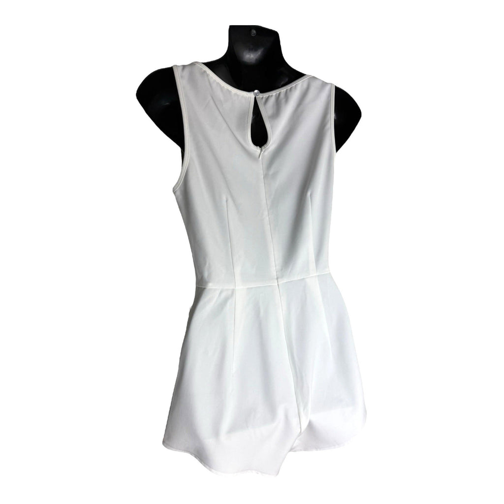 Pretty Little Thing White Romper Playsuit Vintage Look Women’s UK Size 8