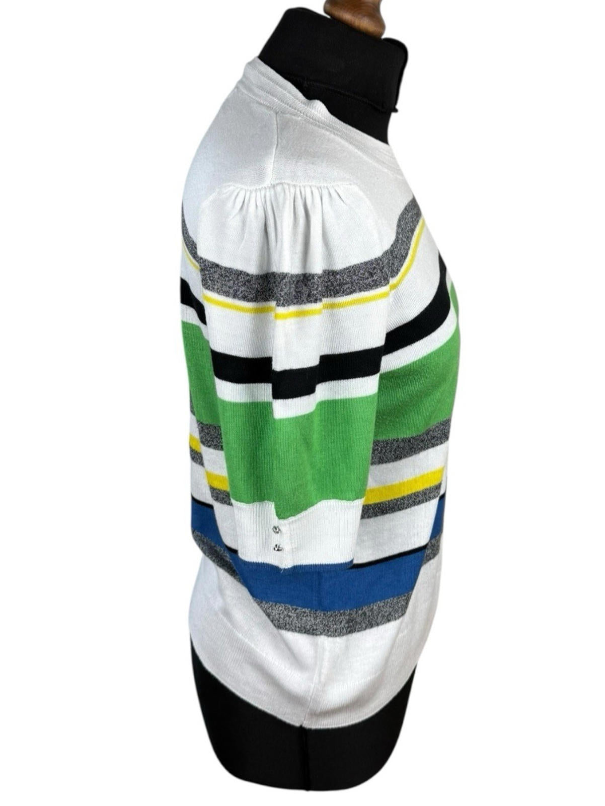 Next Thin Jumper Striped 3/4 Sleeve Women’s UK Size M Crew Neck Multi Coloured