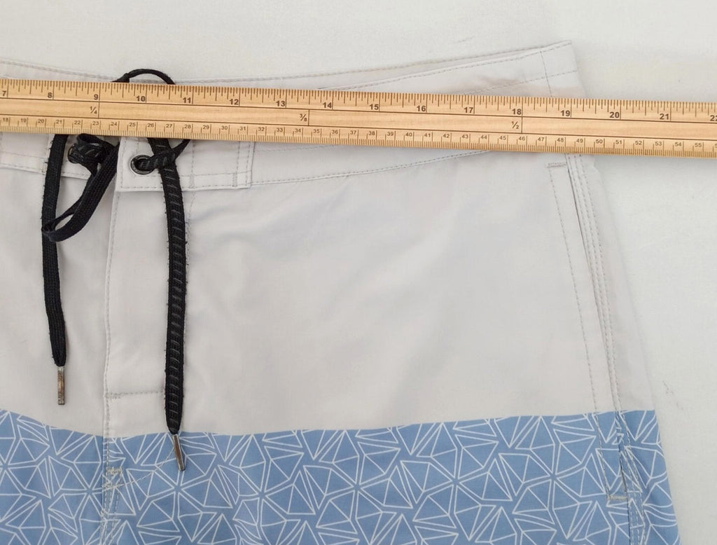 Skylark Swim Shorts Men's UK Size L Beige/Teal Polyester Rich Pockets Drawstring